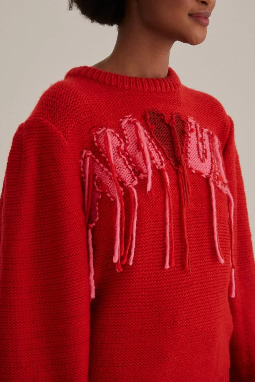  AMOUR EMBROIDERED KNIT SWEATER