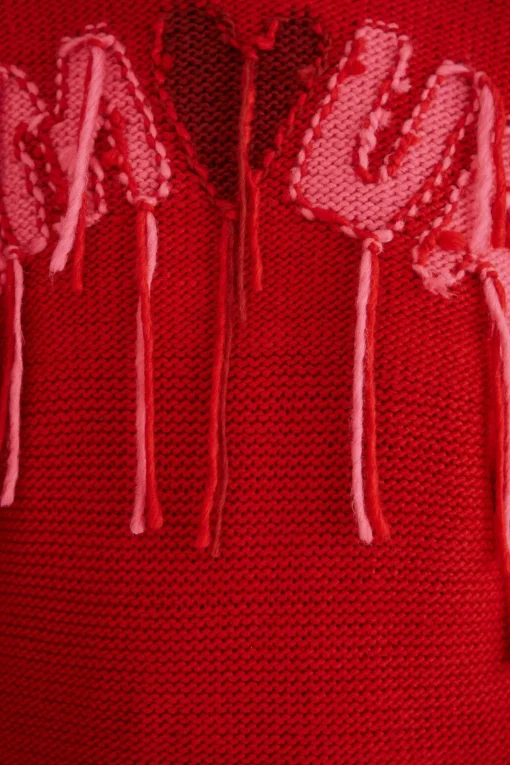  AMOUR EMBROIDERED KNIT SWEATER