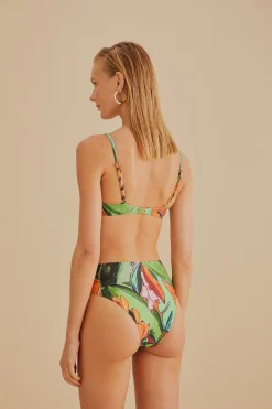  BANANA FOLIAGE HIGH WAISTED BIKINI BOTTOM