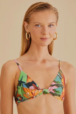  BANANA FOLIAGE KNOT BIKINI TOP