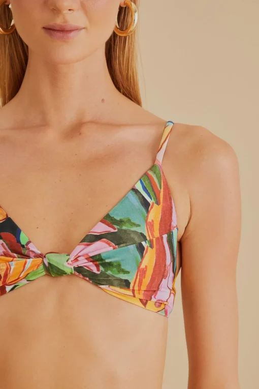  BANANA FOLIAGE KNOT BIKINI TOP