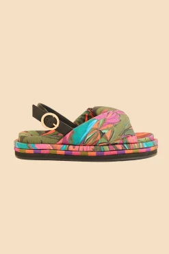  BANANA LEAVES PUFFY FLAT SANDAL