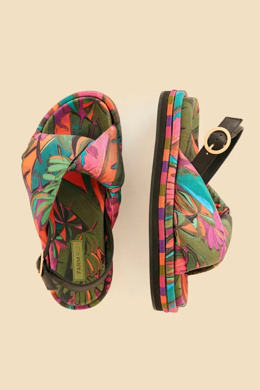  BANANA LEAVES PUFFY FLAT SANDAL