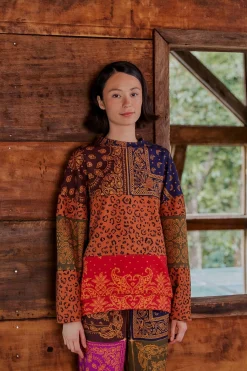  BANDANA DREAM MIXED LEOPARD TEXTURE SWEATSHIRT