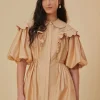  BEIGE SHORT SLEEVE MINI DRESS