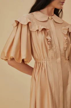  BEIGE SHORT SLEEVE MINI DRESS