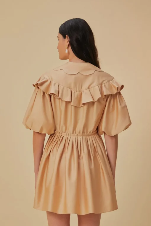  BEIGE SHORT SLEEVE MINI DRESS