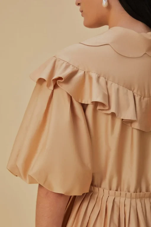  BEIGE SHORT SLEEVE MINI DRESS