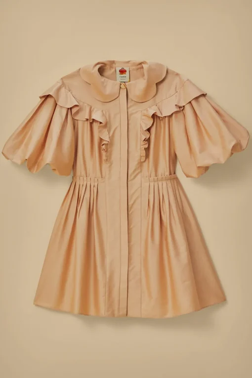  BEIGE SHORT SLEEVE MINI DRESS