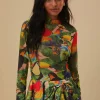  BIRD LEAVES SAND TULLE BLOUSE