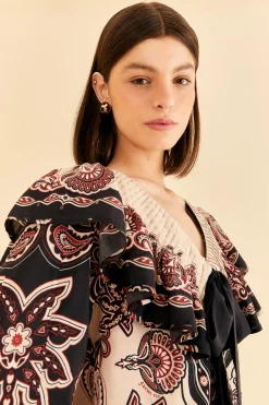  BLACK & WHITE SWEET MERMAIDS BLOUSE