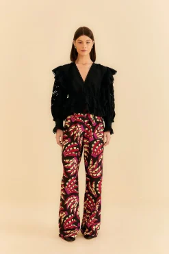  BLACK BANANA DOTS LOW WAISTED PANTS
