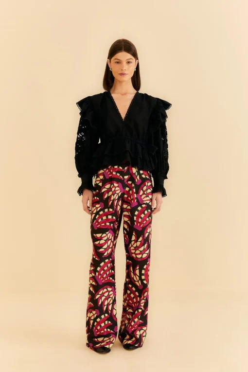  BLACK BANANA DOTS LOW WAISTED PANTS