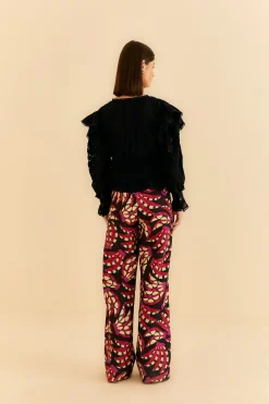  BLACK BANANA DOTS LOW WAISTED PANTS