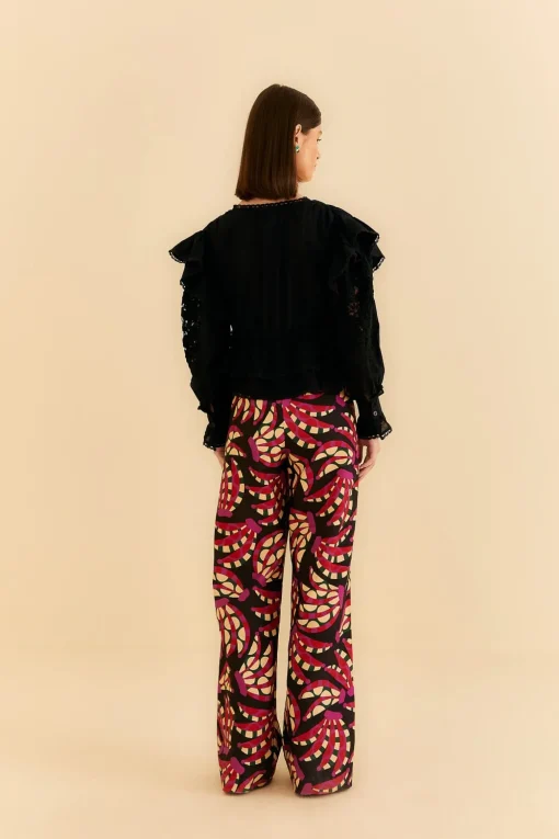  BLACK BANANA DOTS LOW WAISTED PANTS