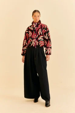  BLACK BANANA DOTS TRICOT REVERSIBLE PUFFER JACKET