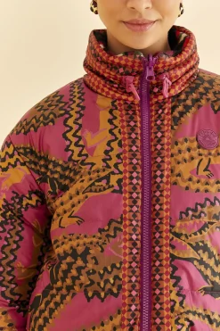  BLACK BANANA DOTS TRICOT REVERSIBLE PUFFER JACKET