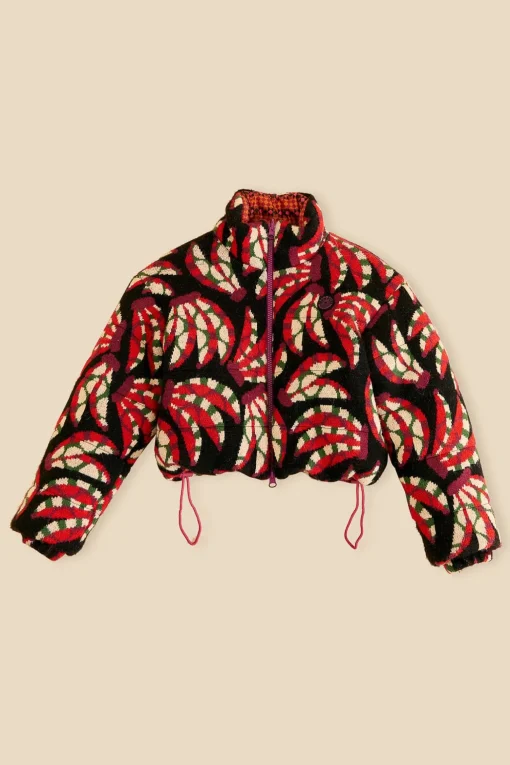  BLACK BANANA DOTS TRICOT REVERSIBLE PUFFER JACKET