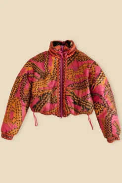  BLACK BANANA DOTS TRICOT REVERSIBLE PUFFER JACKET