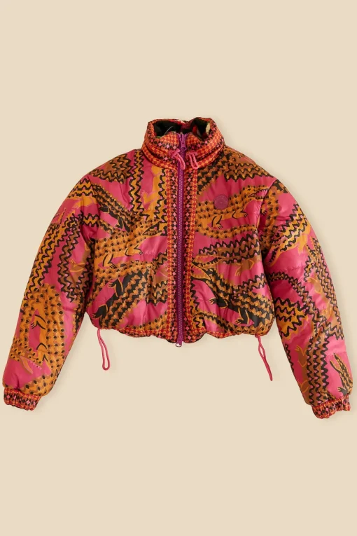  BLACK BANANA DOTS TRICOT REVERSIBLE PUFFER JACKET