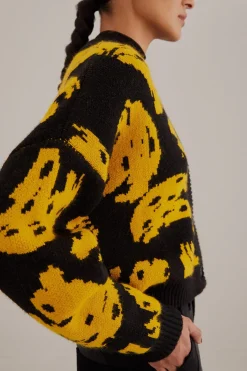  BLACK BOSSA BANANA KNIT CARDIGAN