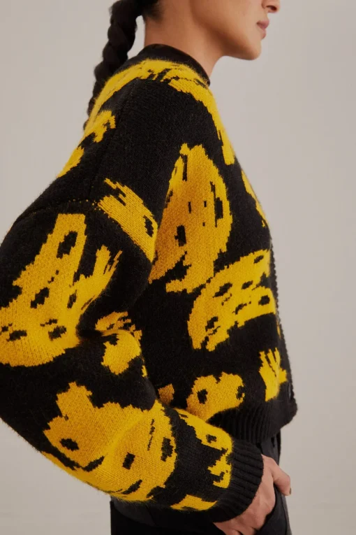  BLACK BOSSA BANANA KNIT CARDIGAN