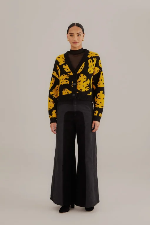 BLACK BOSSA BANANA KNIT CARDIGAN