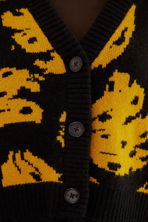  BLACK BOSSA BANANA KNIT CARDIGAN