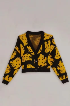  BLACK BOSSA BANANA KNIT CARDIGAN