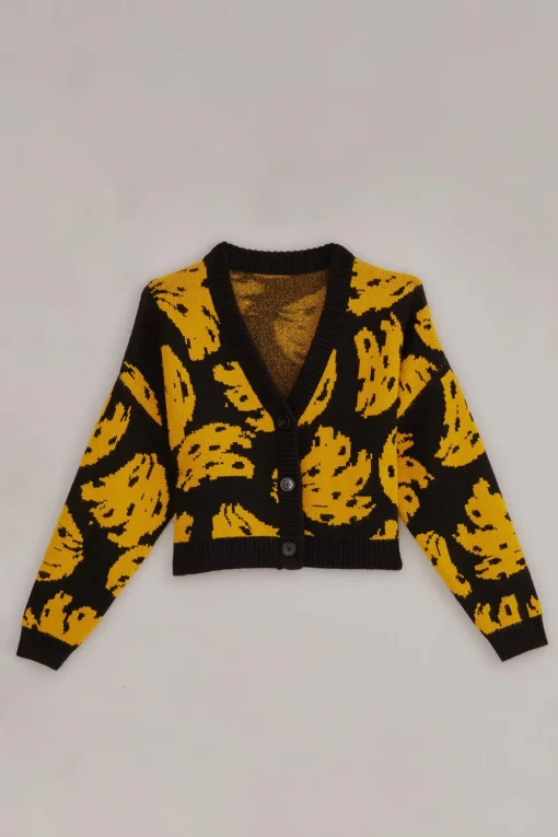  BLACK BOSSA BANANA KNIT CARDIGAN