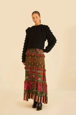  BLACK BRAIDED SWEATER