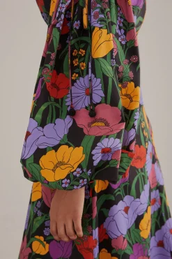  BLACK BUCOLIC GARDEN CUT OUT MAXI DRESS