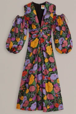  BLACK BUCOLIC GARDEN CUT OUT MAXI DRESS
