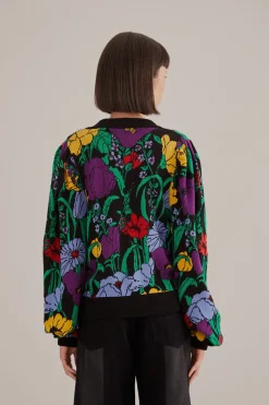  BLACK BUCOLIC GARDEN KNIT CARDIGAN