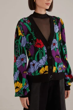  BLACK BUCOLIC GARDEN KNIT CARDIGAN