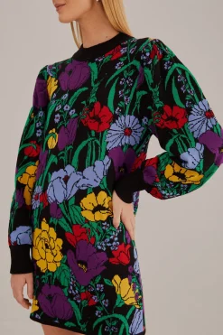  BLACK BUCOLIC GARDEN SWEATER DRESS