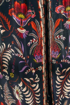  BLACK CLASSIC GARDEN MIRROR TRIM BLOUSE