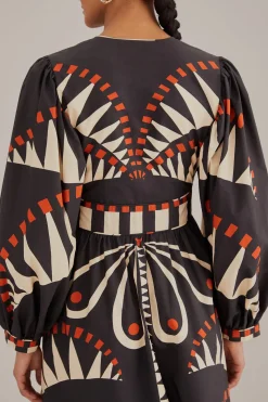  BLACK COCONUT GROVE PUFF SLEEVE MAXI DRESS