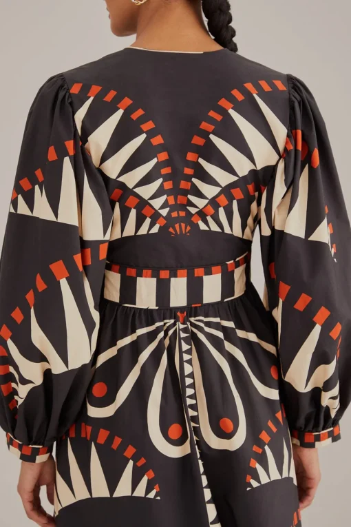  BLACK COCONUT GROVE PUFF SLEEVE MAXI DRESS