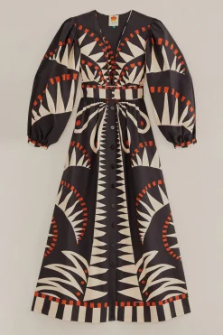  BLACK COCONUT GROVE PUFF SLEEVE MAXI DRESS