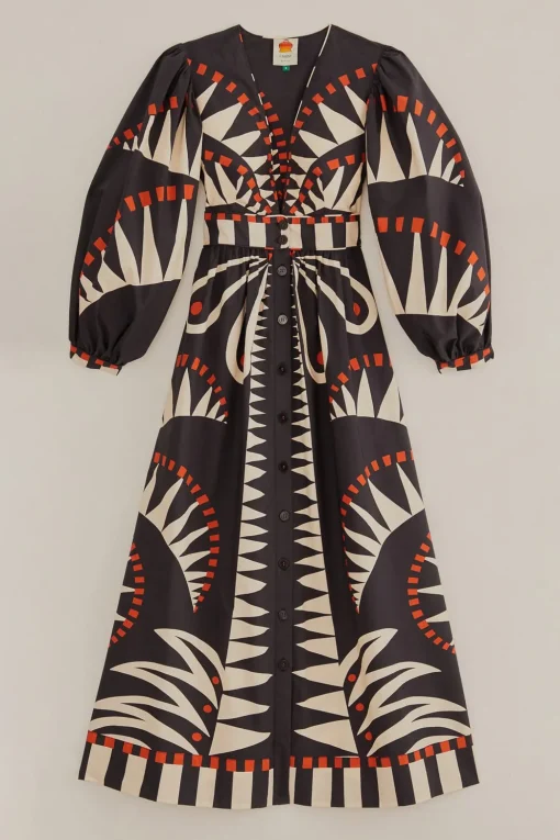  BLACK COCONUT GROVE PUFF SLEEVE MAXI DRESS