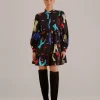  BLACK COLORFUL TOGETHER  LONG SLEEVE MINI DRESS