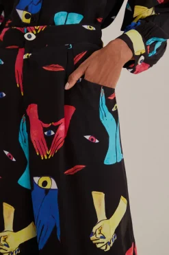  BLACK COLORFUL TOGETHER PANTS