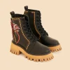  BLACK EMBROIDERED MID BOOT