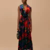  BLACK FLOWER SEASON MAXI WRAP DRESS