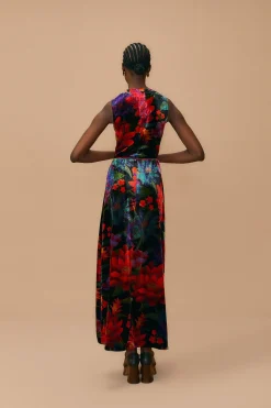  BLACK FLOWER SEASON MAXI WRAP DRESS