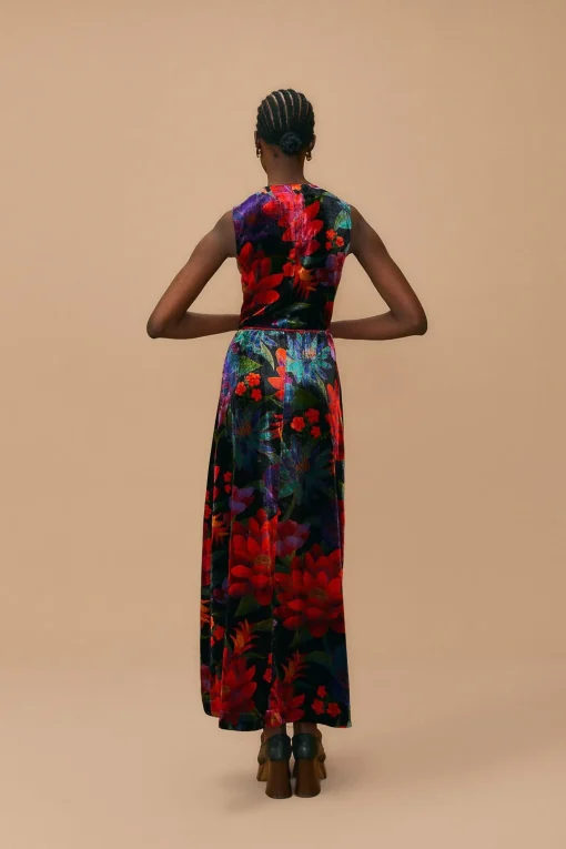  BLACK FLOWER SEASON MAXI WRAP DRESS