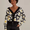  BLACK FLOWERS KNIT CARDIGAN