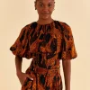  BLACK GIRAFFES PUFF SLEEVE BLOUSE