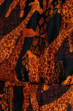  BLACK GIRAFFES PUFF SLEEVE BLOUSE